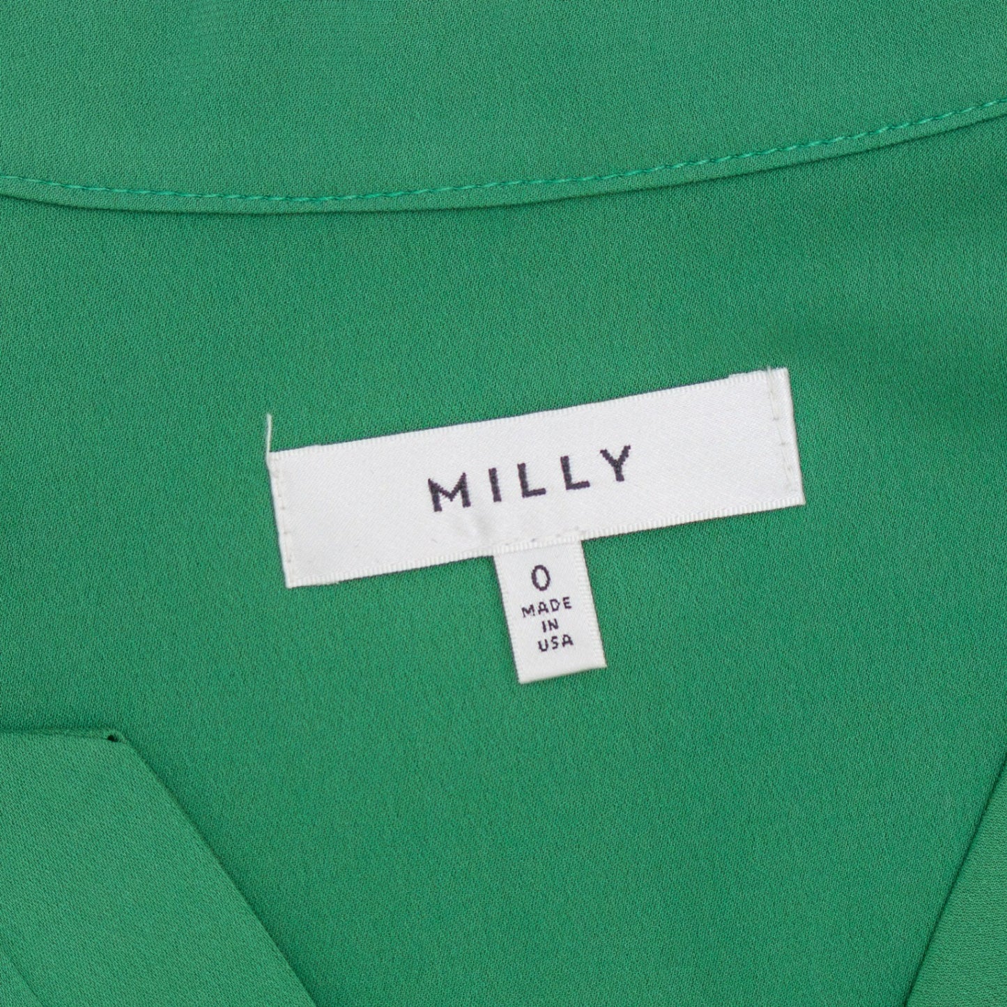 Milly Green Silk Blouse Top Size 0