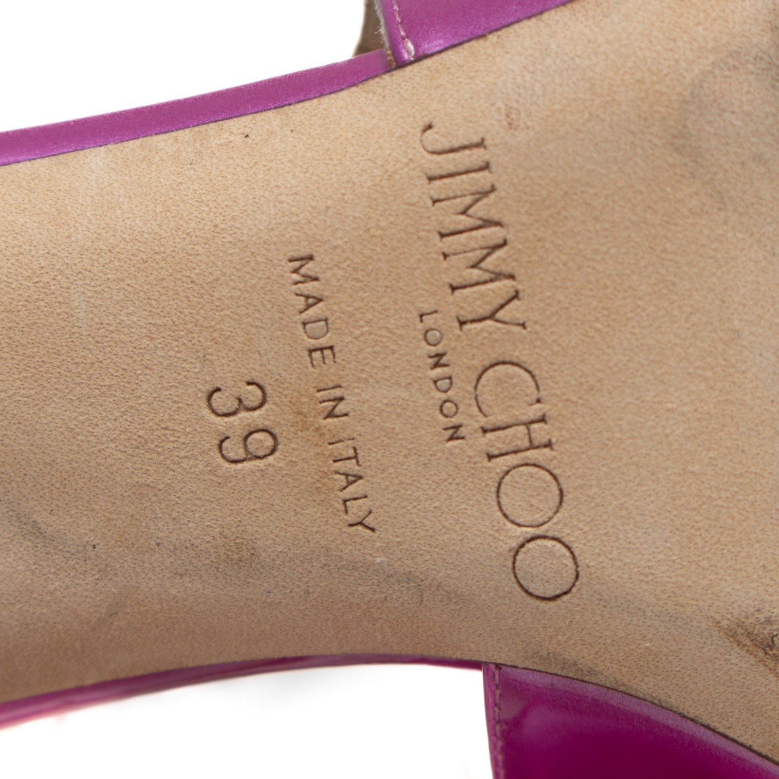 JIMMY CHOO Azia 95 Mauve Pink/Purple  Liquid Metal Leather Sandals SZ 9 IT 39