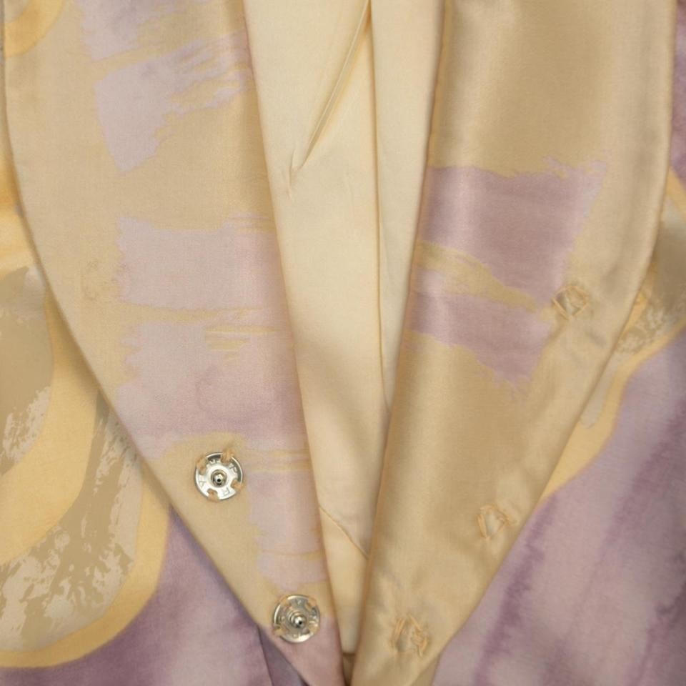 Christian Lacroix Vintage Satin Blazer – Floral Sculptural Brooch – FR 42 /US 6