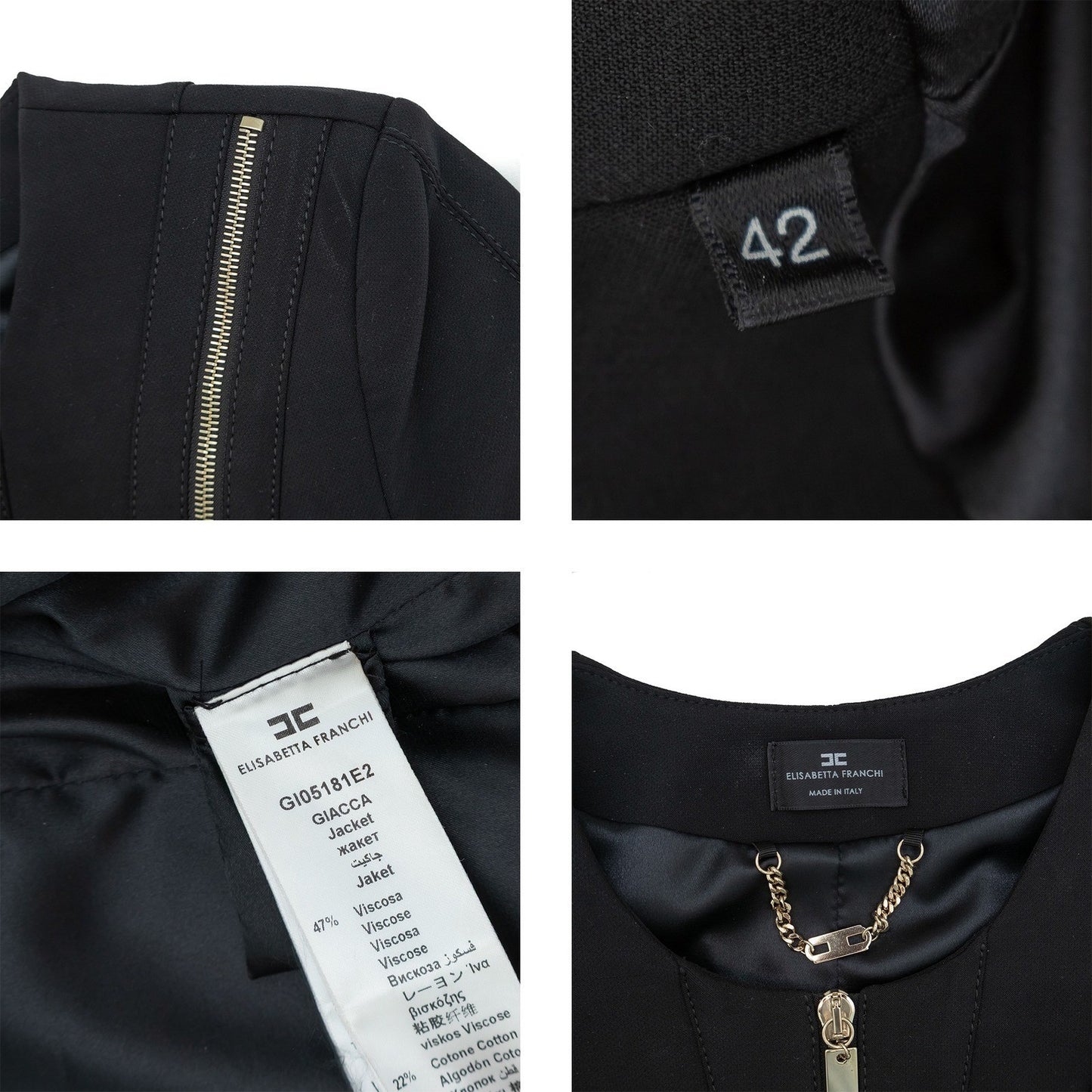 Elisabetta Franchi Women's Tailored Jacket / Corset-Style Blazer – Black – IT 42