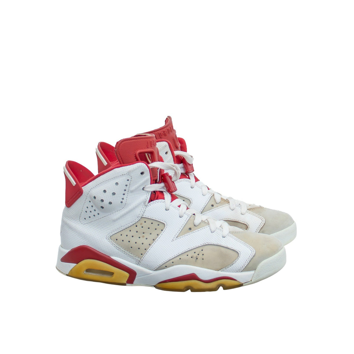 Air Jordan 6 Retro Alternate 91 Hare White Red 2017 384664-113 Mens 7.5