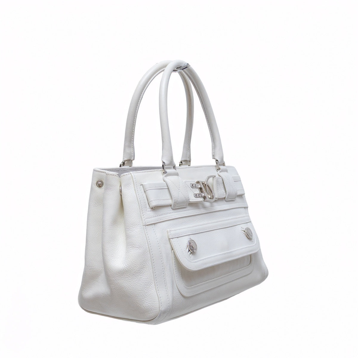 Christian Dior White Leather Tote Bag – 2005 Collection by John Galliano