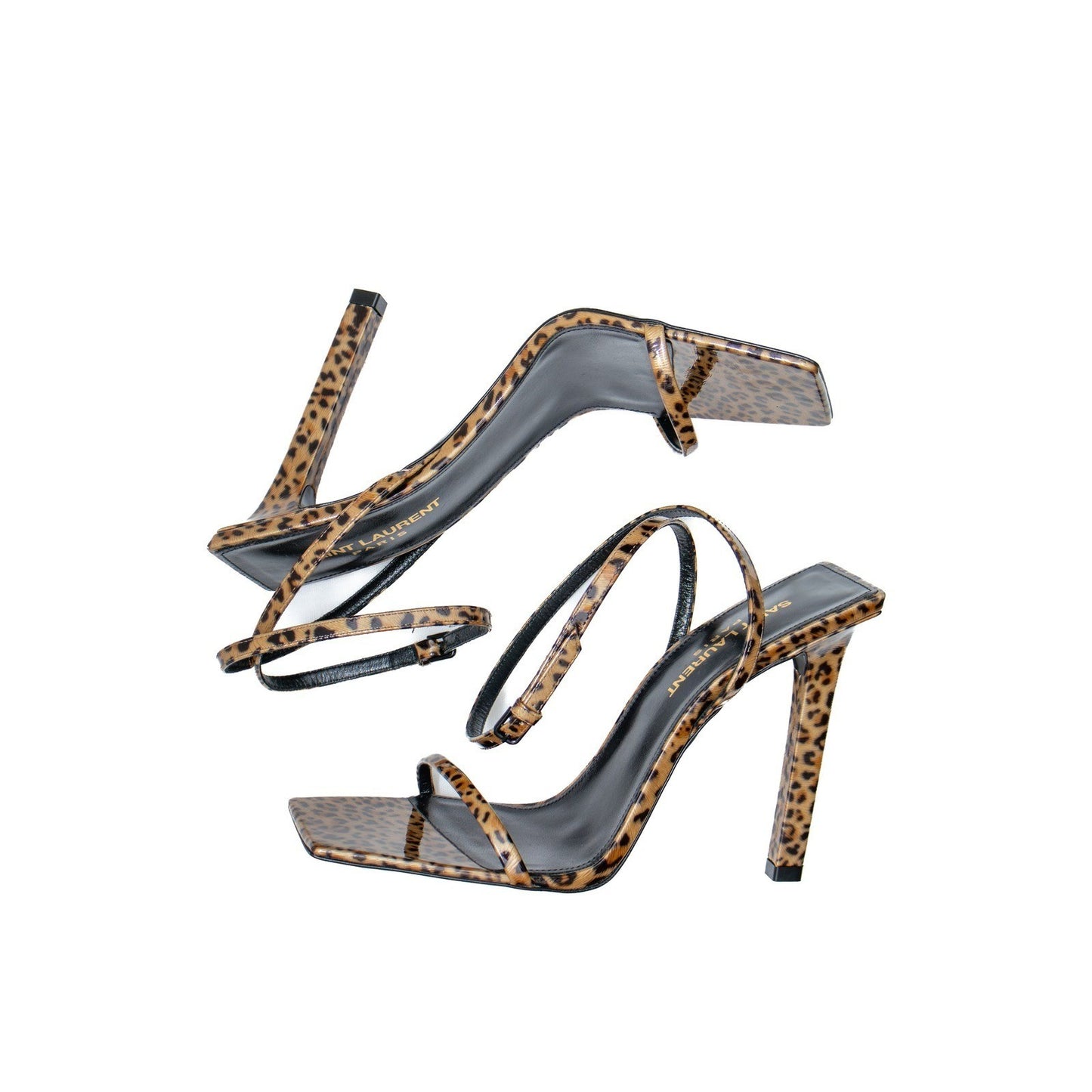 $1400 Saint Laurent Paris Leopard Strappy Sandals Heels EU 36.5/US 6.5