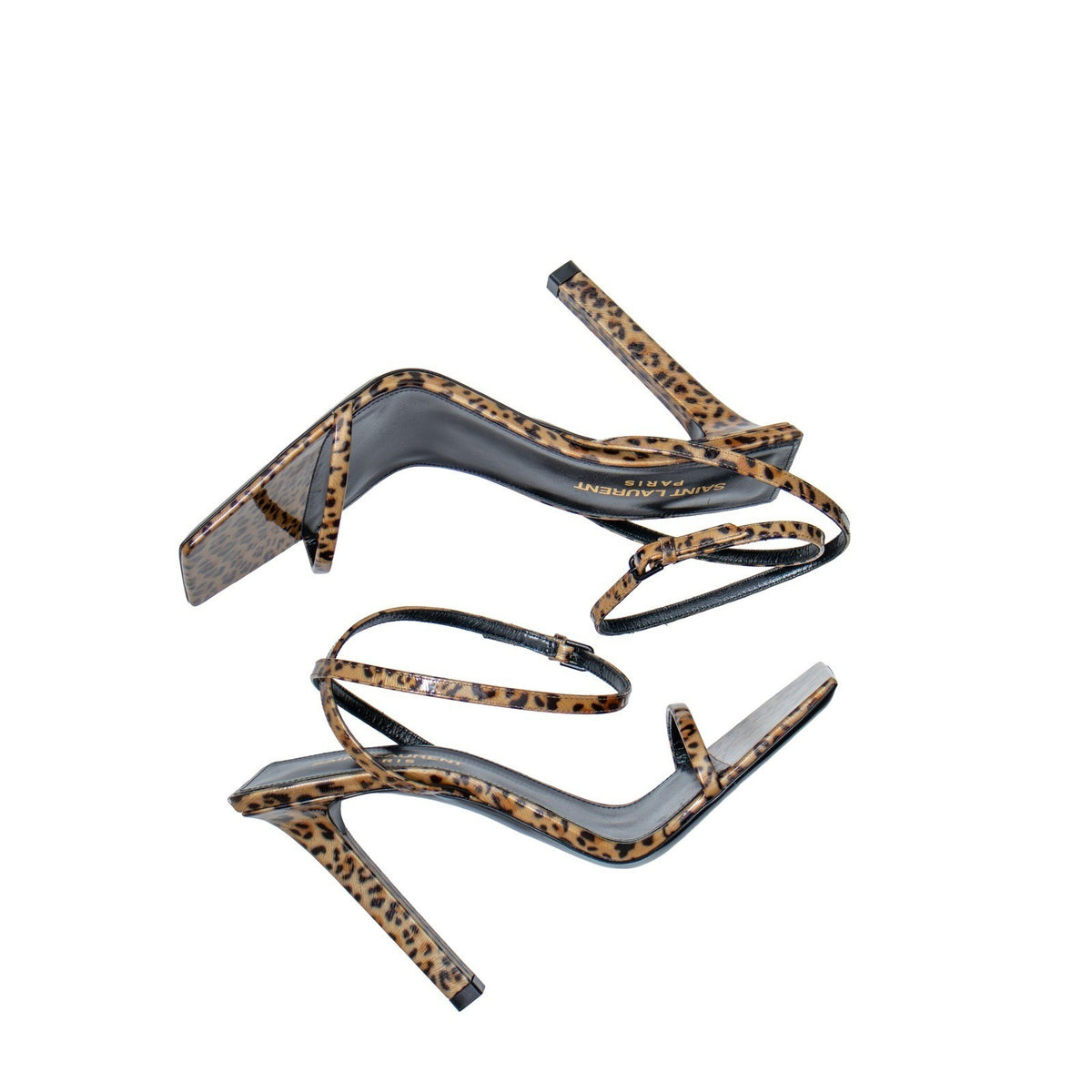 $1400 Saint Laurent Paris Leopard Strappy Sandals Heels EU 36.5/US 6.5