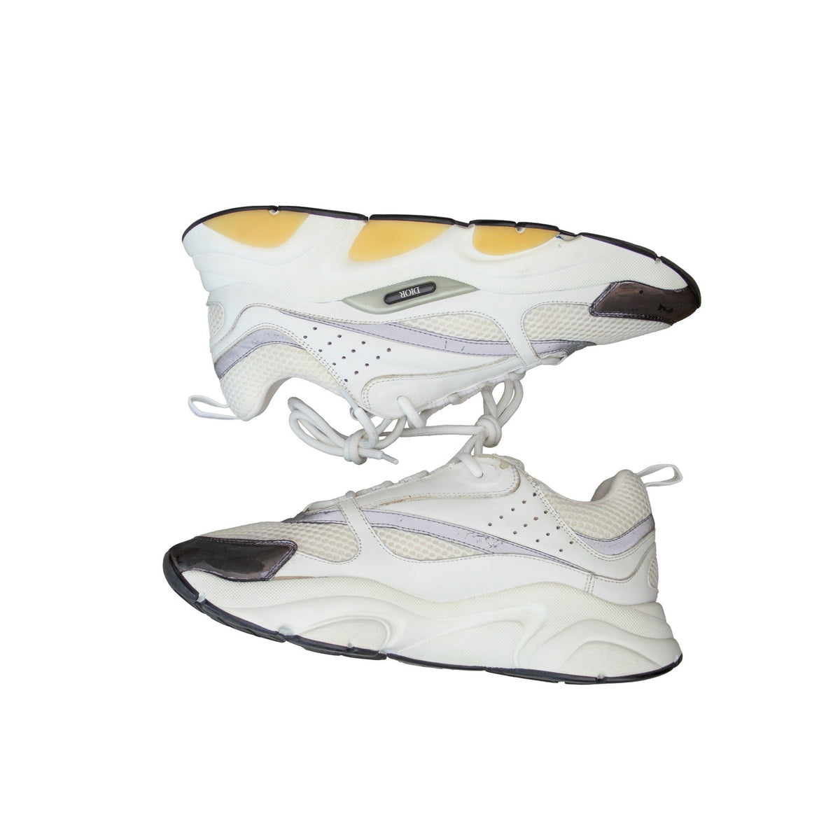 Christian Dior B22 Sneakers White Gray Mesh Leather Sneakers Size EU 43 US 10