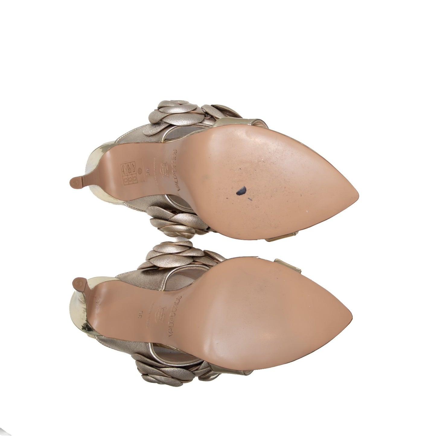 Valtadoros Gold Flower Mule Heels Women’s SZ EU (US 6)
