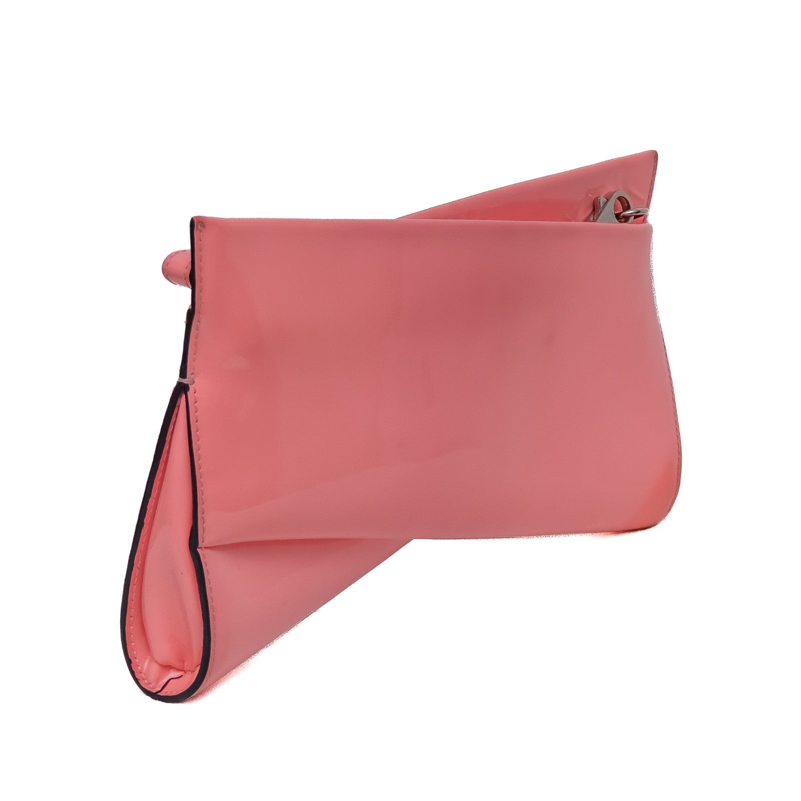 Christian Louboutin “Loubitwist” Clutch/Shoulder Bag Patent Leather Pink