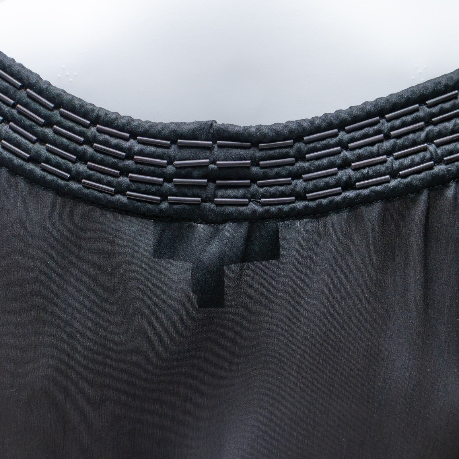 Emporio Armani Silk Beaded Strap Top IT 40 US 6 UK 8 Black