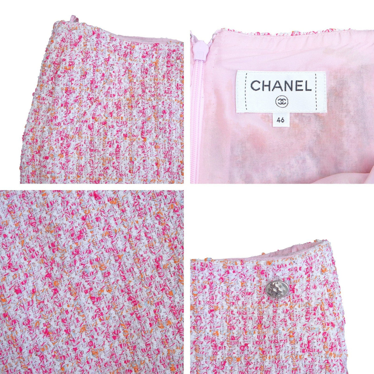 CHANEL SS16 Runway Pink Tweed Jacket & Skirt Suit Set FR 46 US 14 Karl Lagerfeld