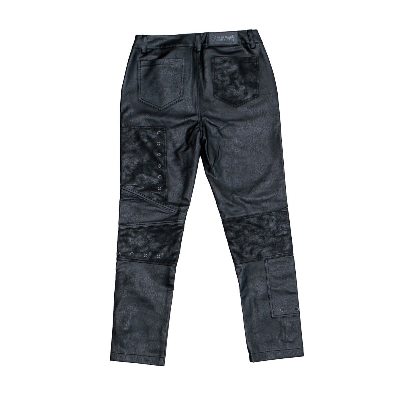 Darker Wavs XS Black Faux Leather Moto Pants Gothic Punk Utility Biker