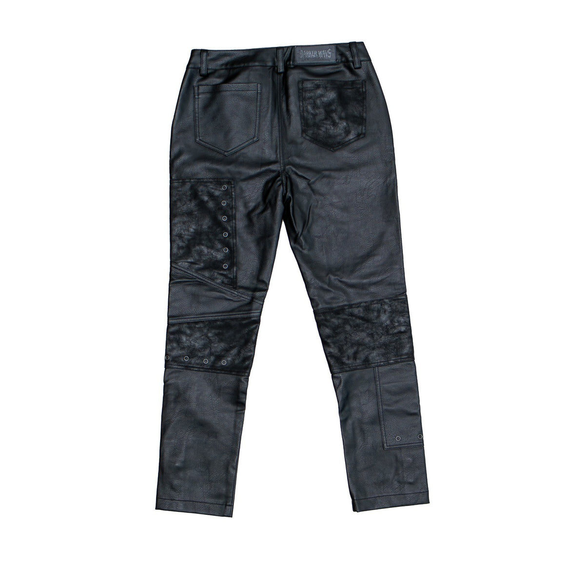 Darker Wavs XS Black Faux Leather Moto Pants Gothic Punk Utility Biker
