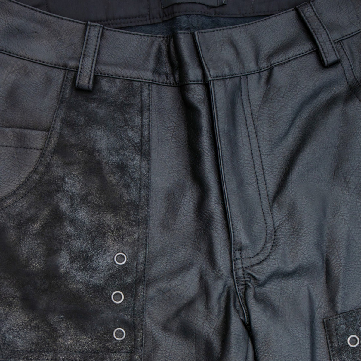 Darker Wavs XS Black Faux Leather Moto Pants Gothic Punk Utility Biker