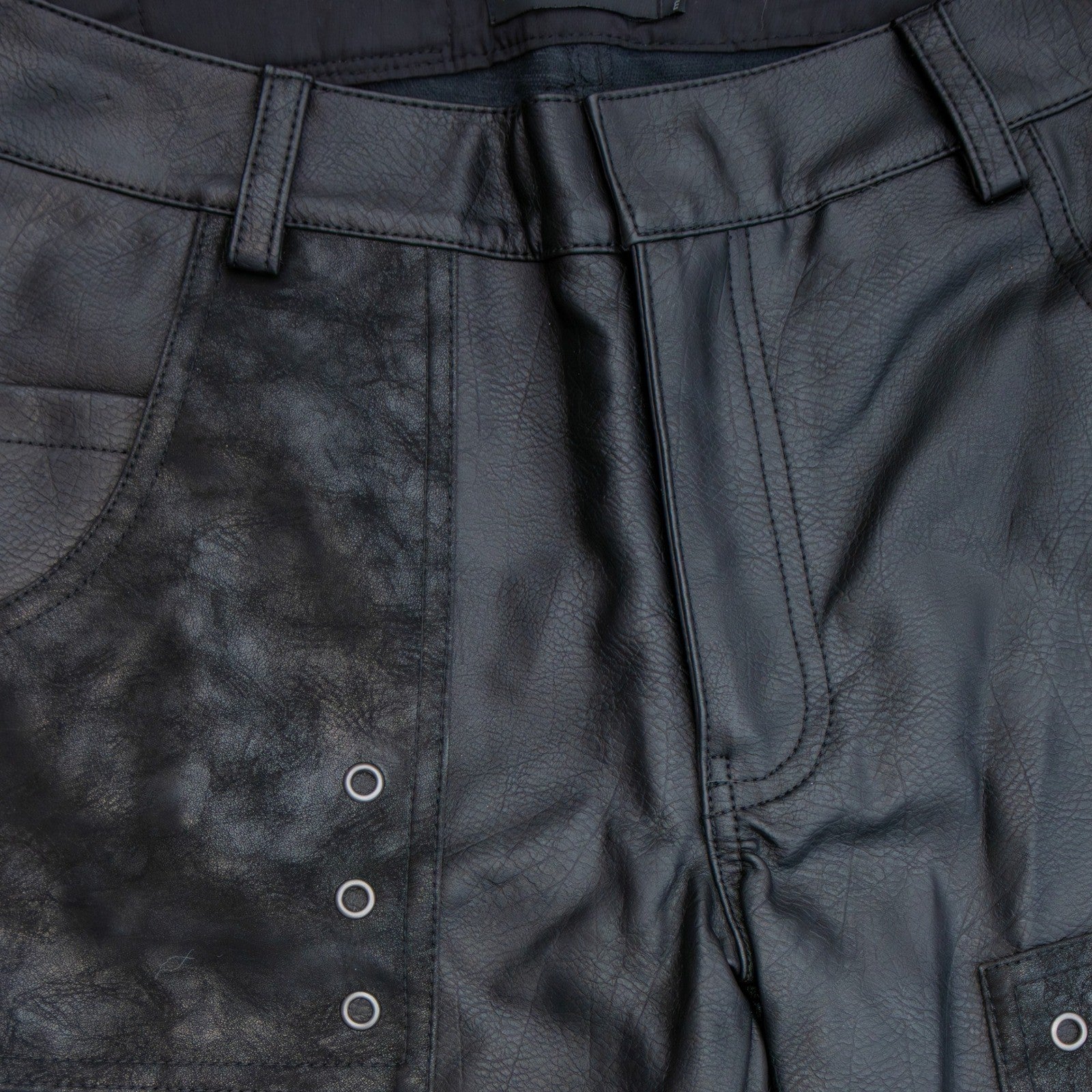 Darker Wavs XS Black Faux Leather Moto Pants Gothic Punk Utility Biker