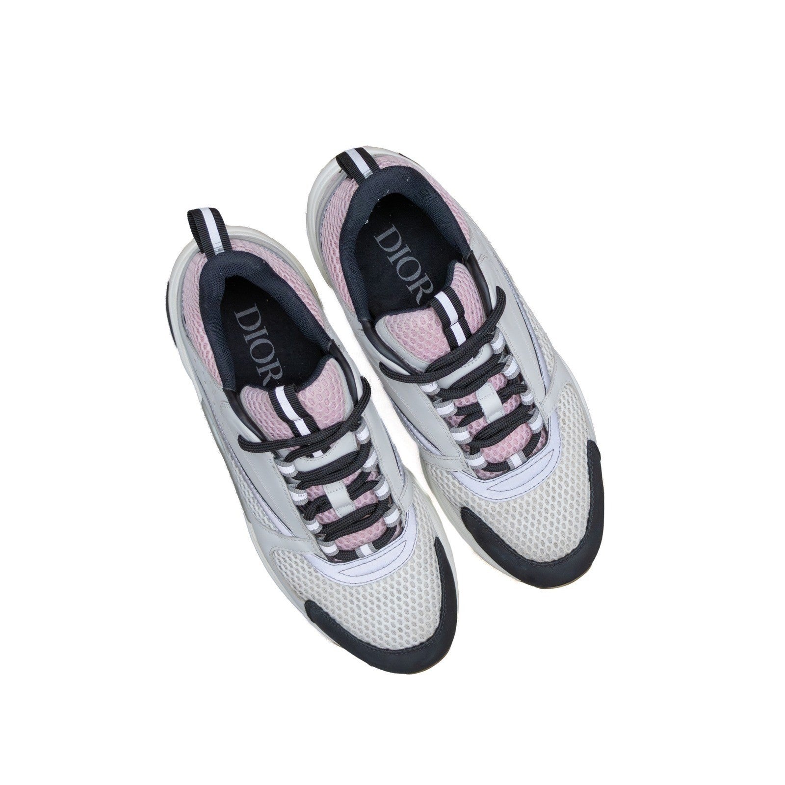 Dior B-22 Chunky Mesh Sneakers – Grey / Pink - Size EU 41 / US 8