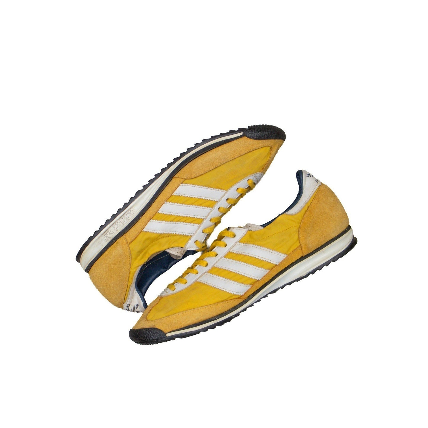 adidas Originals SL 72 Yellow Suede Nylon Retro Sneakers G51101 Men's US 8.5