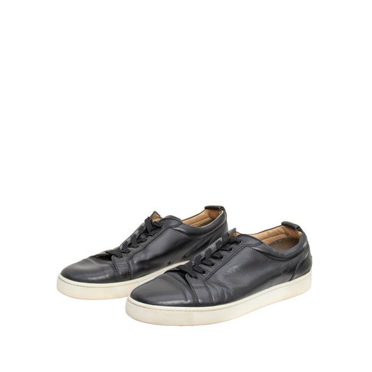 Christian Louboutin Rantulow Grained Leather Low Top Sneakers Black Mens Size 43
