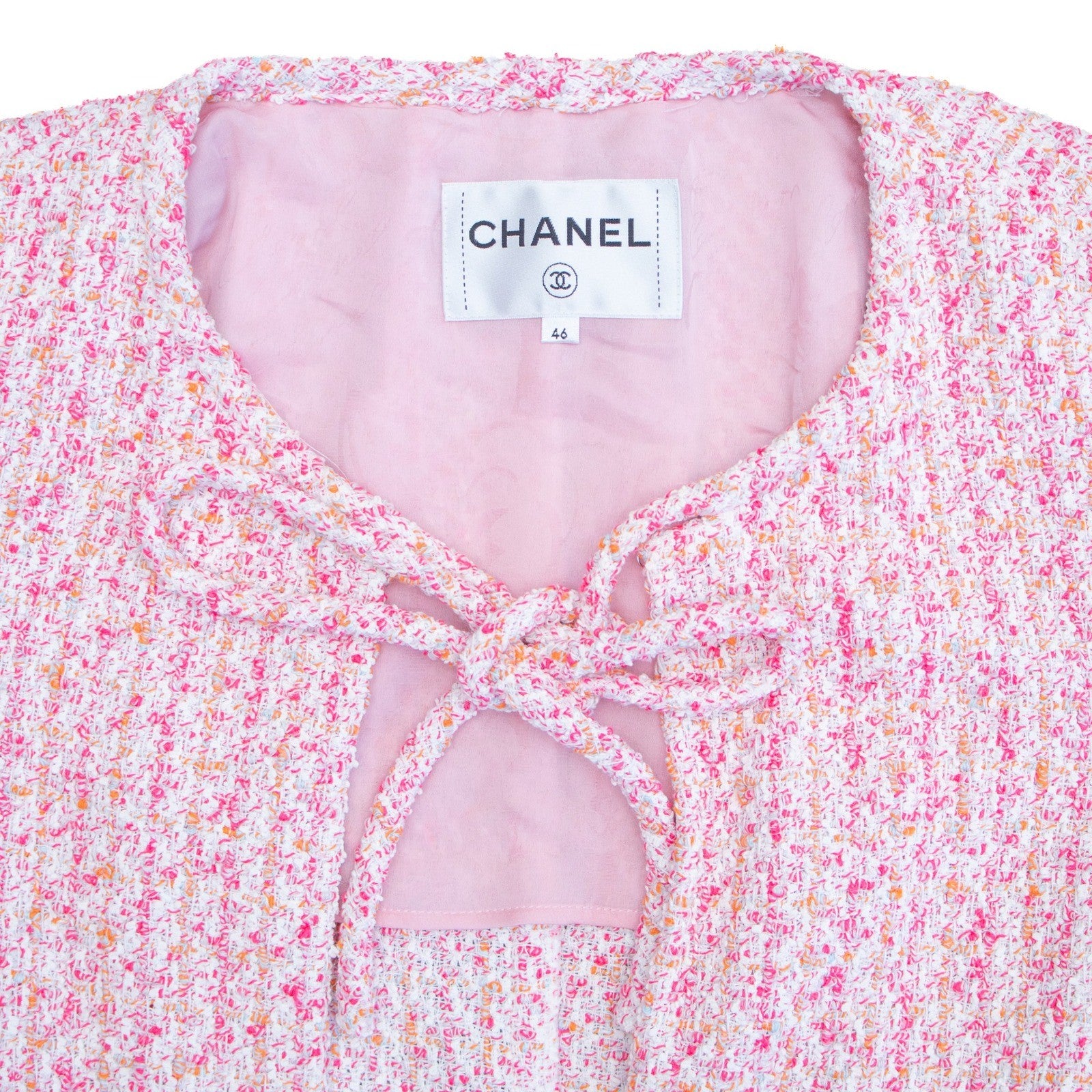 CHANEL SS16 Runway Pink Tweed Jacket & Skirt Suit Set FR 46 US 14 Karl Lagerfeld