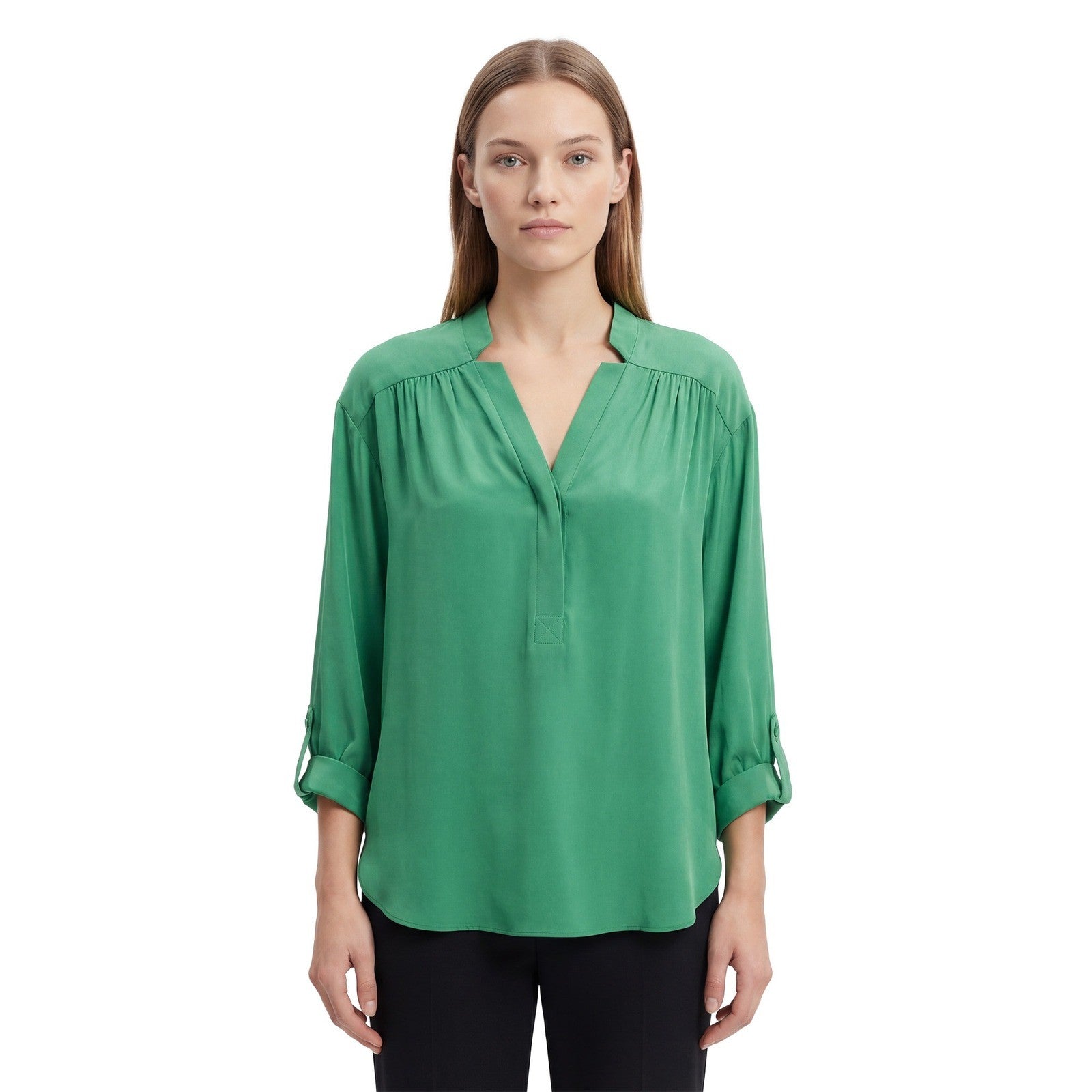 Milly Green Silk Blouse Top Size 0