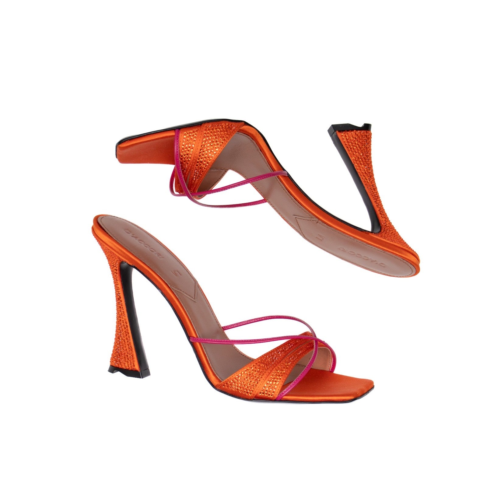 $750 D'Accori Women's Orang Lust Crystal Slide Heeled Mules Size 39 EU/8.5 US