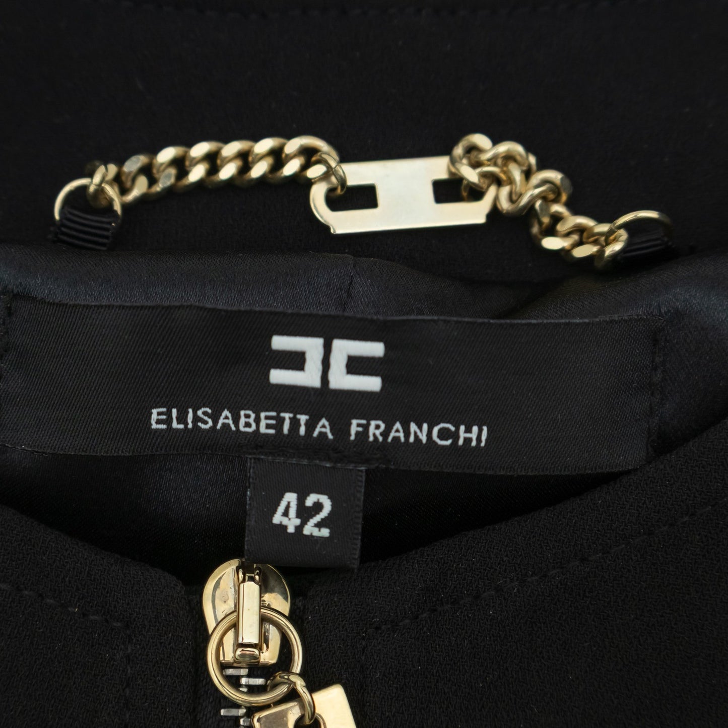 ELISABETTA FRANCHI Lace-Up Corset Style Jacket Top Black IT 42