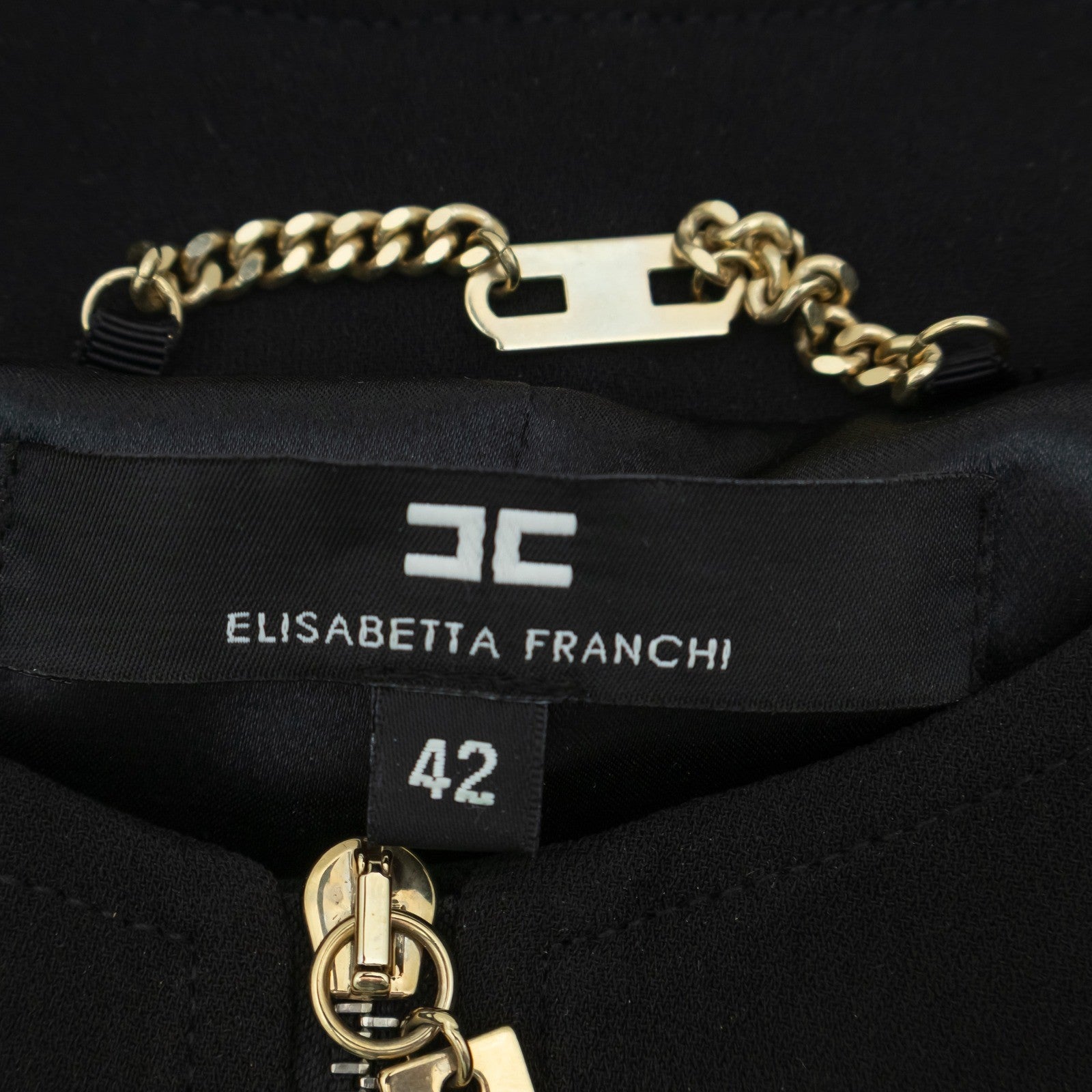 ELISABETTA FRANCHI Lace-Up Corset Style Jacket Top Black IT 42