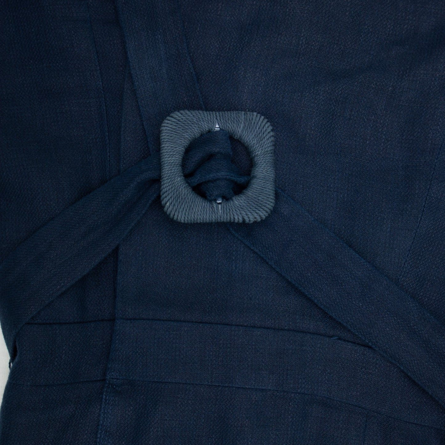 ALEXIS Strapless Linen Belted Romper Navy Blue Size S