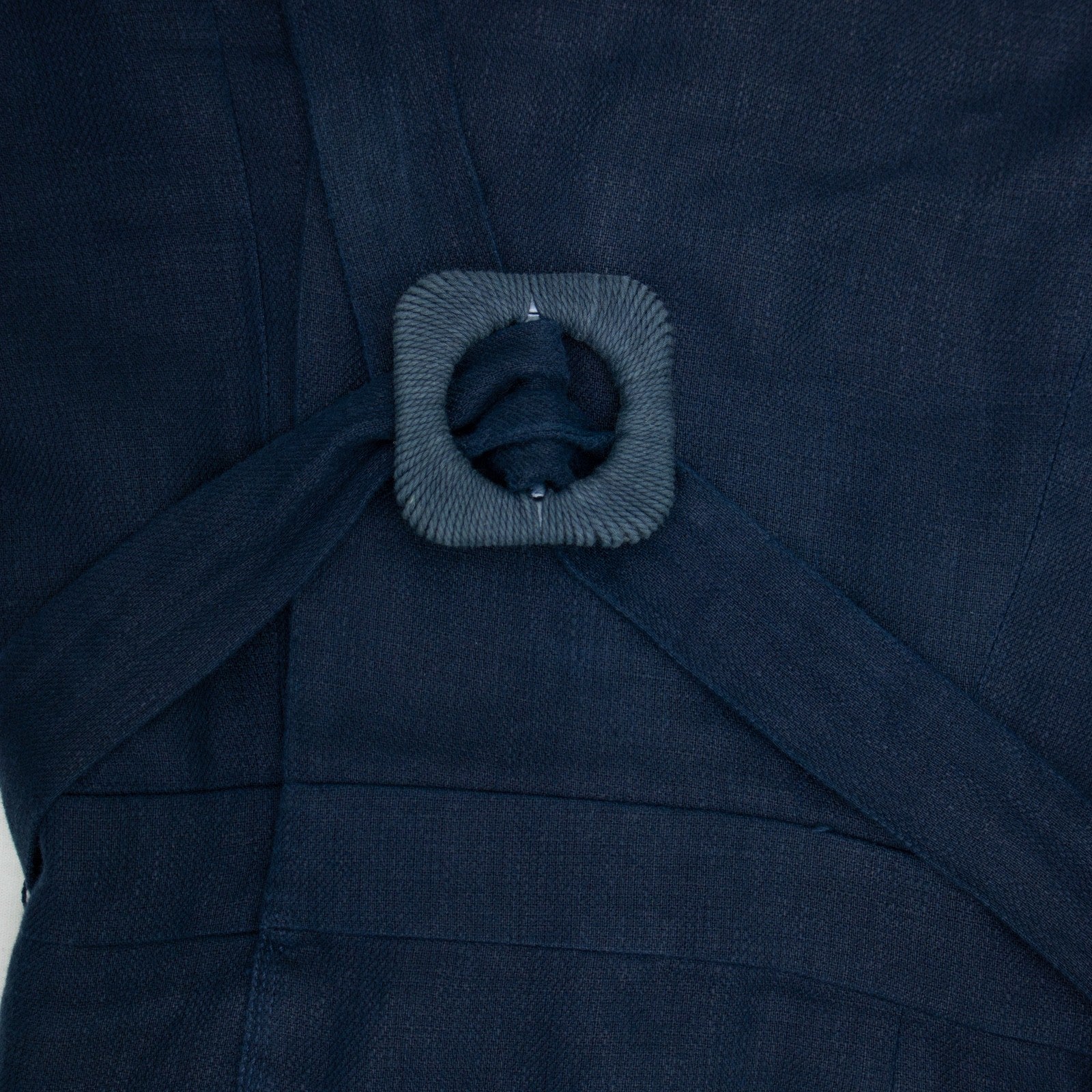 ALEXIS Strapless Linen Belted Romper Navy Blue Size S