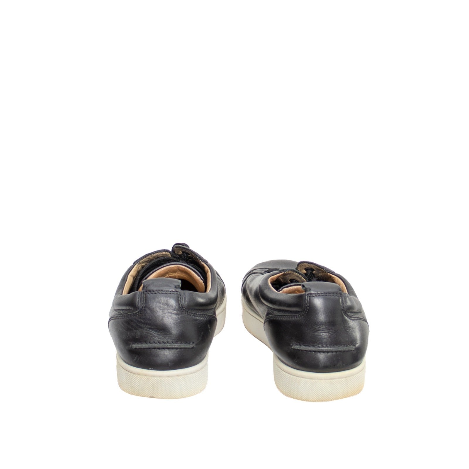 Christian Louboutin Rantulow Grained Leather Low Top Sneakers Black Mens Size 43