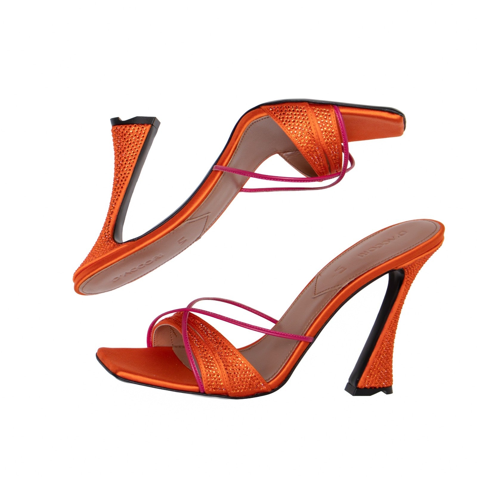 $750 D'Accori Women's Orang Lust Crystal Slide Heeled Mules Size 39 EU/8.5 US