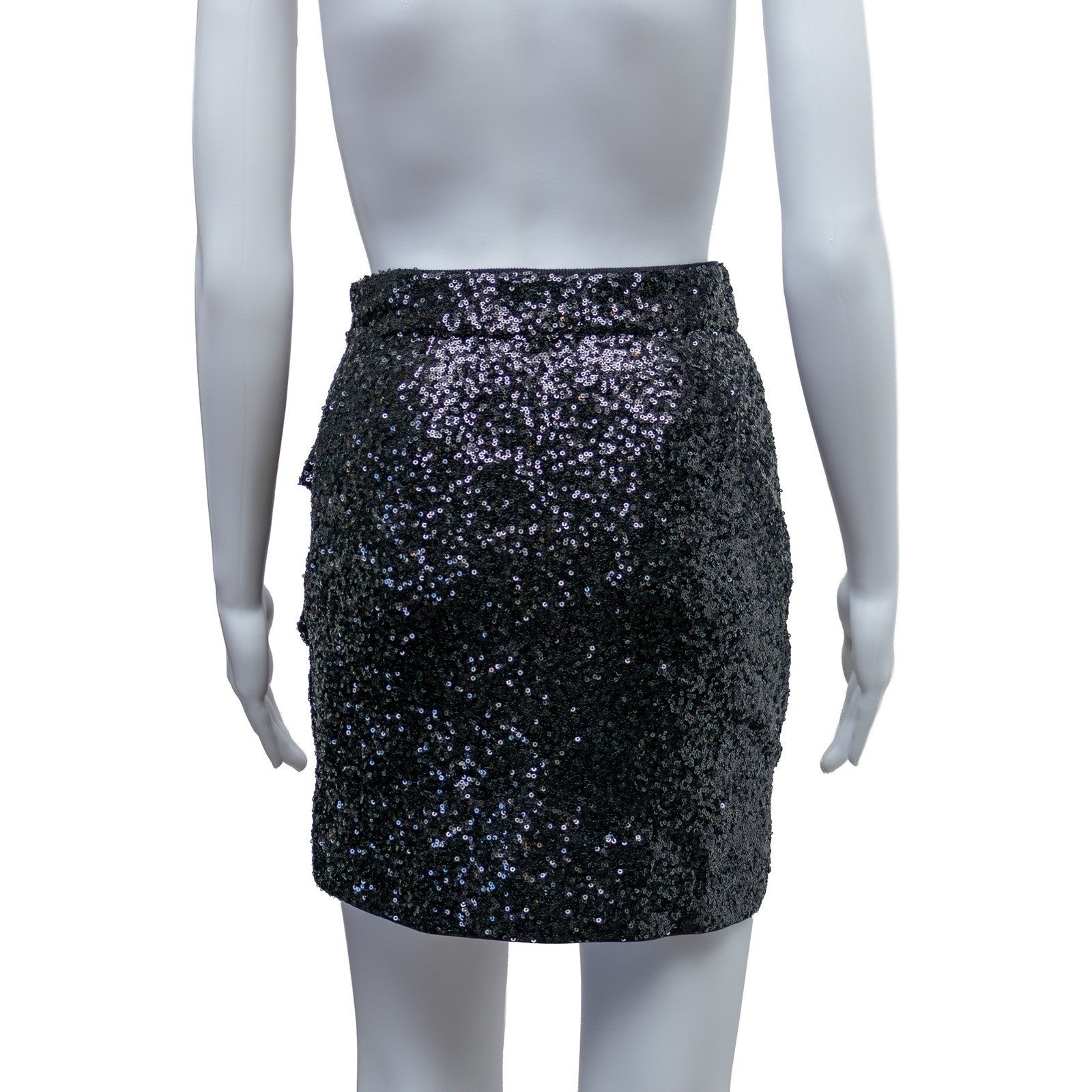 Pinko Vintage Black Sequin Embellished Mini Skirt EU 38 US 6 UK 10