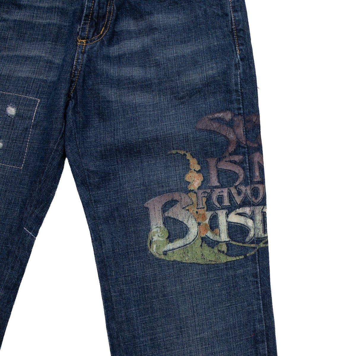 D&G Dolce & Gabbana Distressed Patchwork Graphic Jeans Size 27 / IT 41