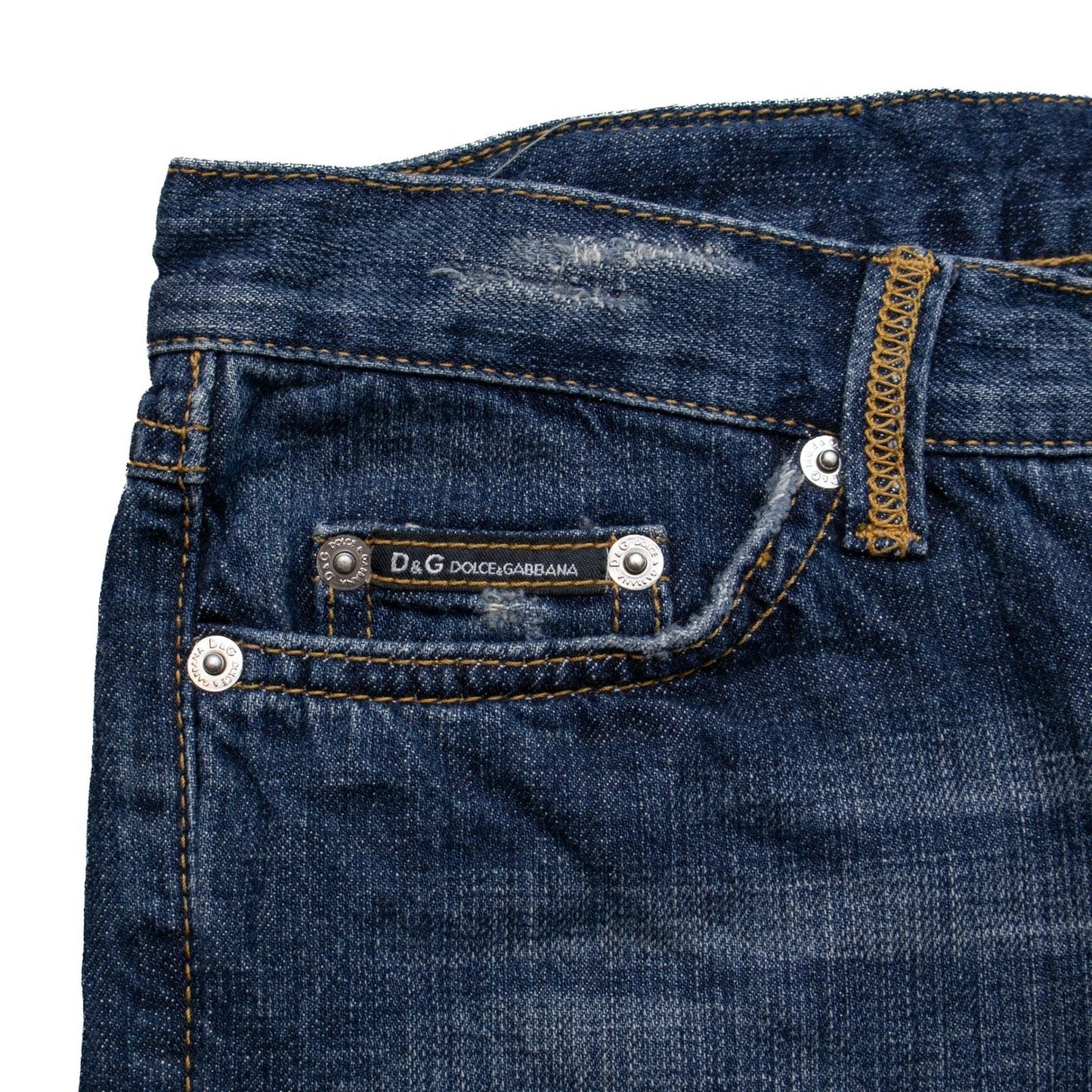 D&G Dolce & Gabbana Distressed Patchwork Graphic Jeans Size 27 / IT 41