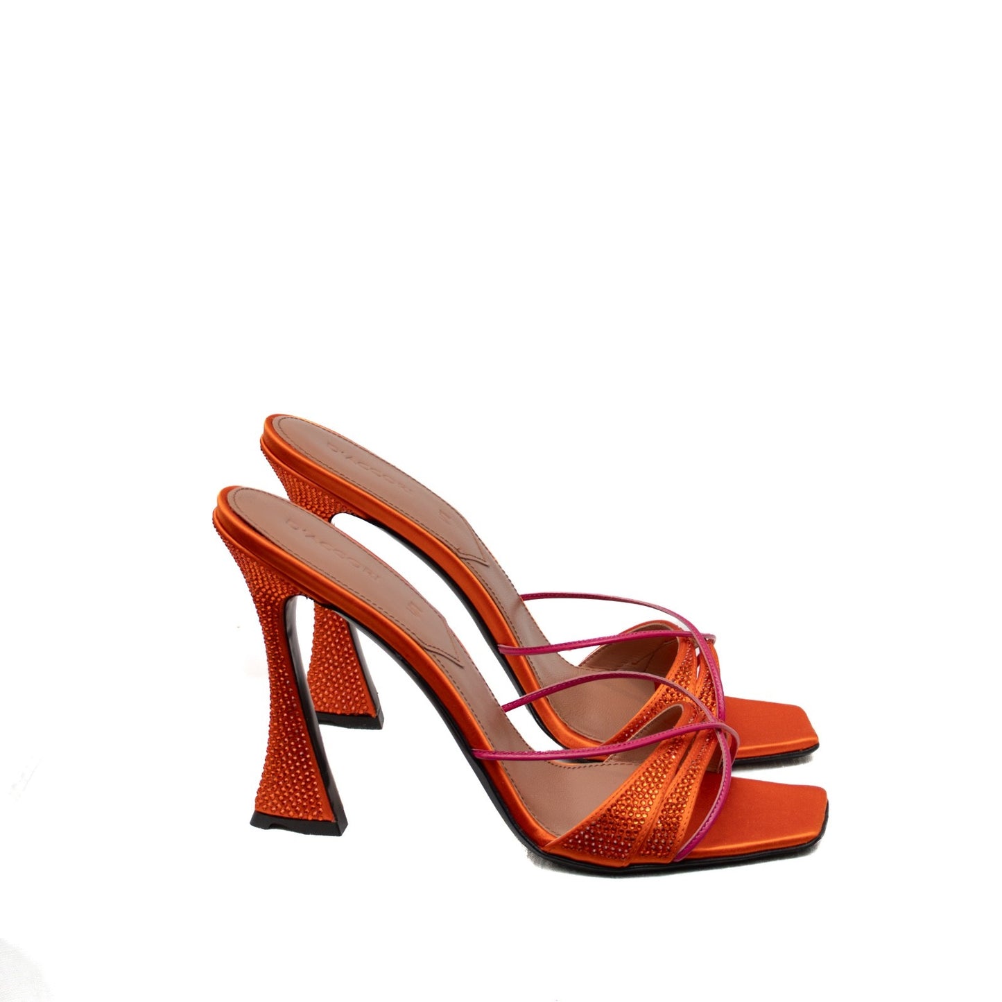 $750 D'Accori Women's Orang Lust Crystal Slide Heeled Mules Size 39 EU/8.5 US