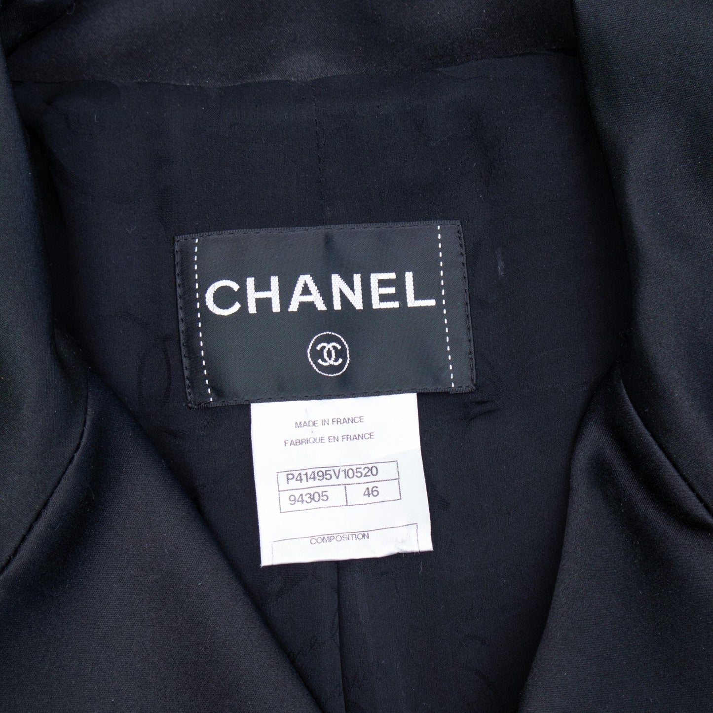 CHANEL 2011 Paris-Byzance Black Silk CC Crystal Button Blazer FR 46 US 14