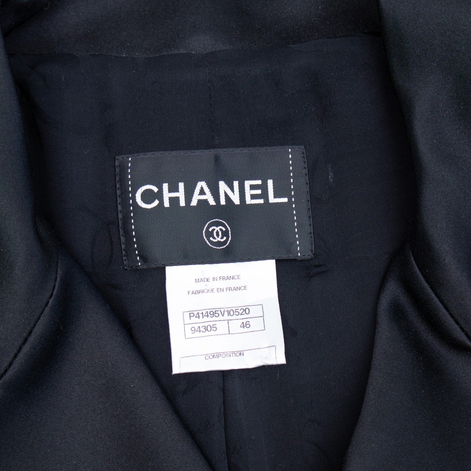CHANEL 2011 Paris-Byzance Black Silk CC Crystal Button Blazer FR 46 US 14