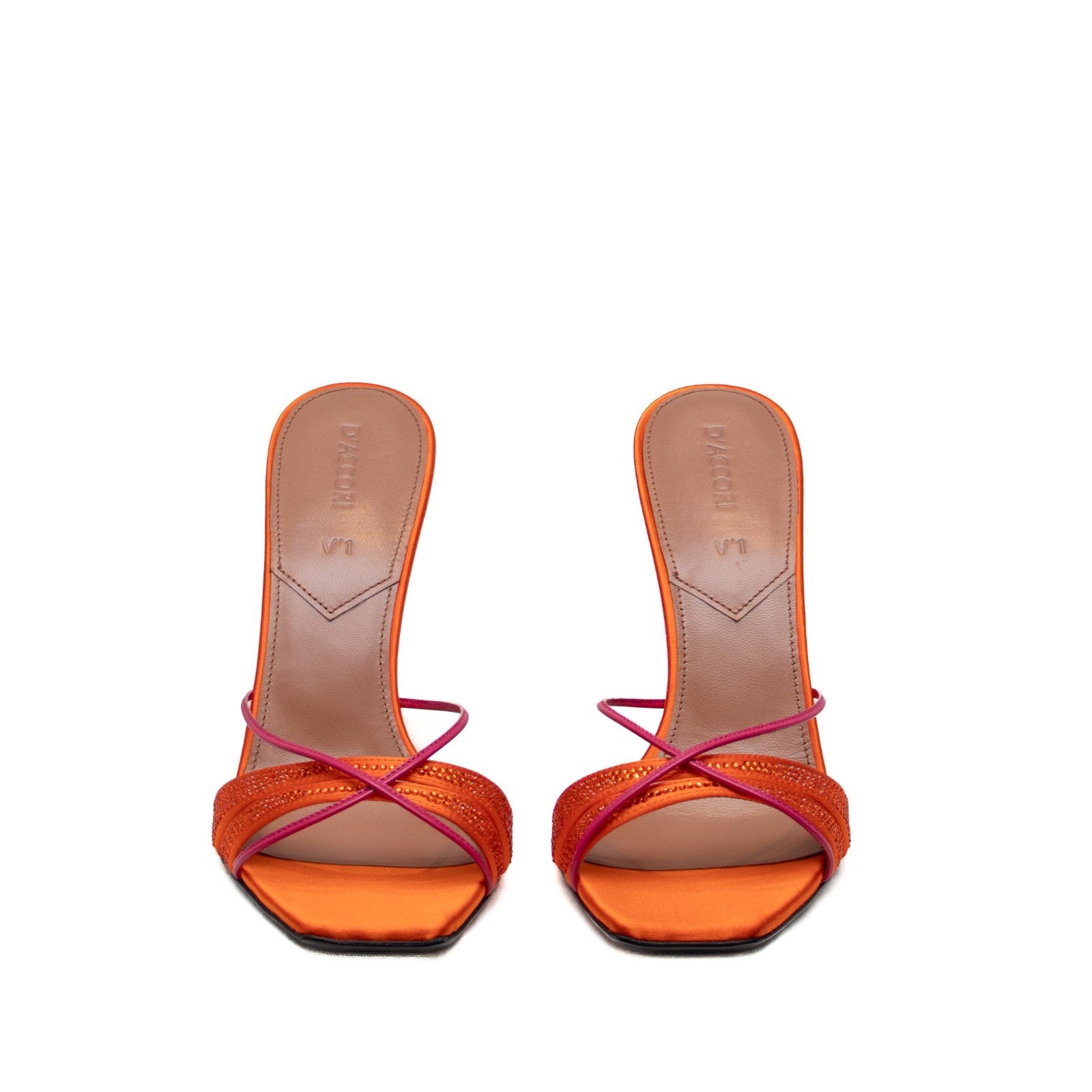 $750 D'Accori Women's Orang Lust Crystal Slide Heeled Mules Size 39 EU/8.5 US