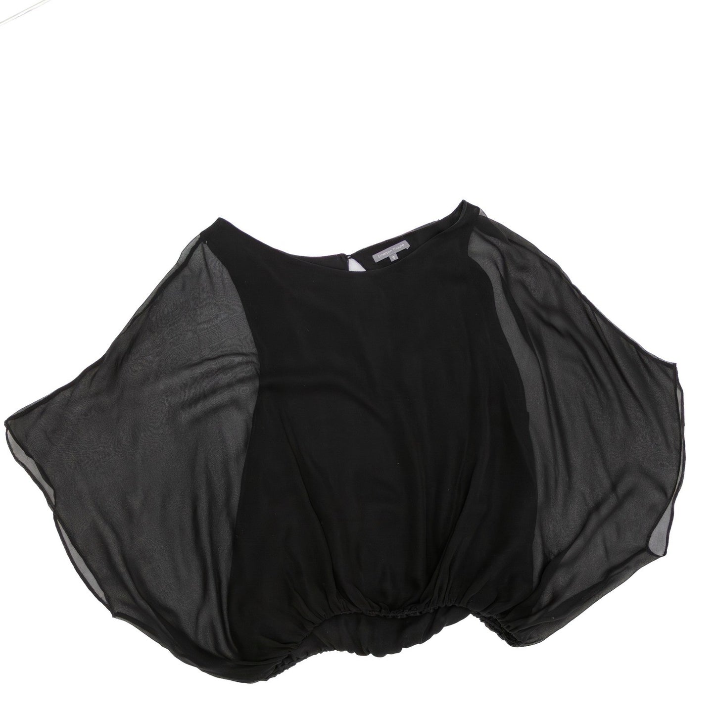 Emerson Thorpe Black Silk Chiffon Batwing Blouse Top Size S