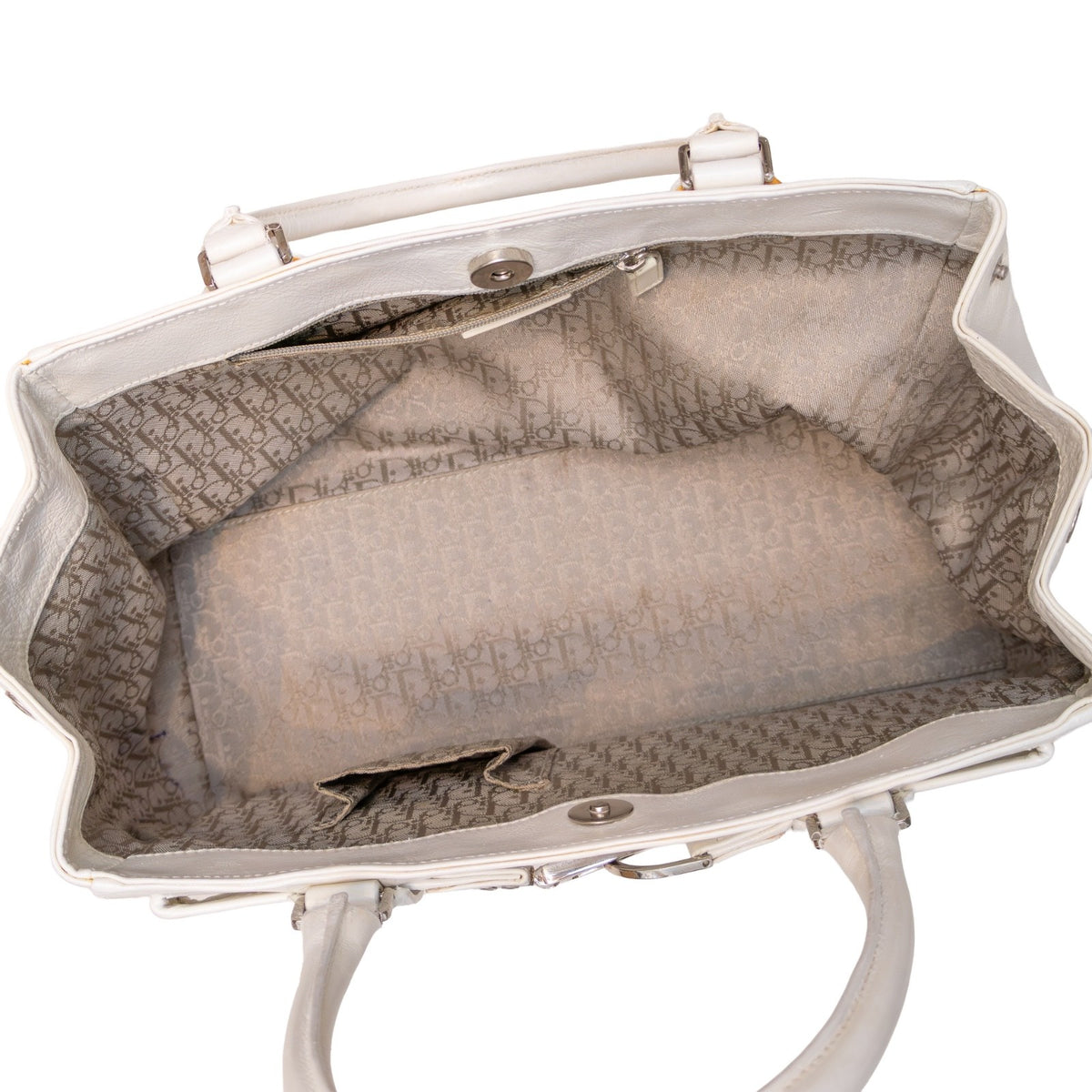 Christian Dior White Leather Tote Bag – 2005 Collection by John Galliano
