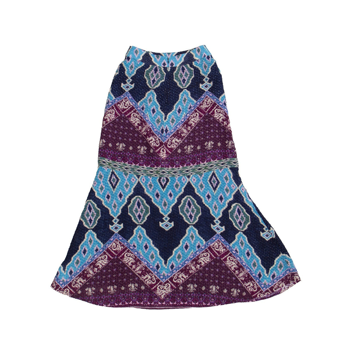 ba&sh Marine Geometric Print Flared Midi Skirt Women's FR 34 US 2 XS Boho