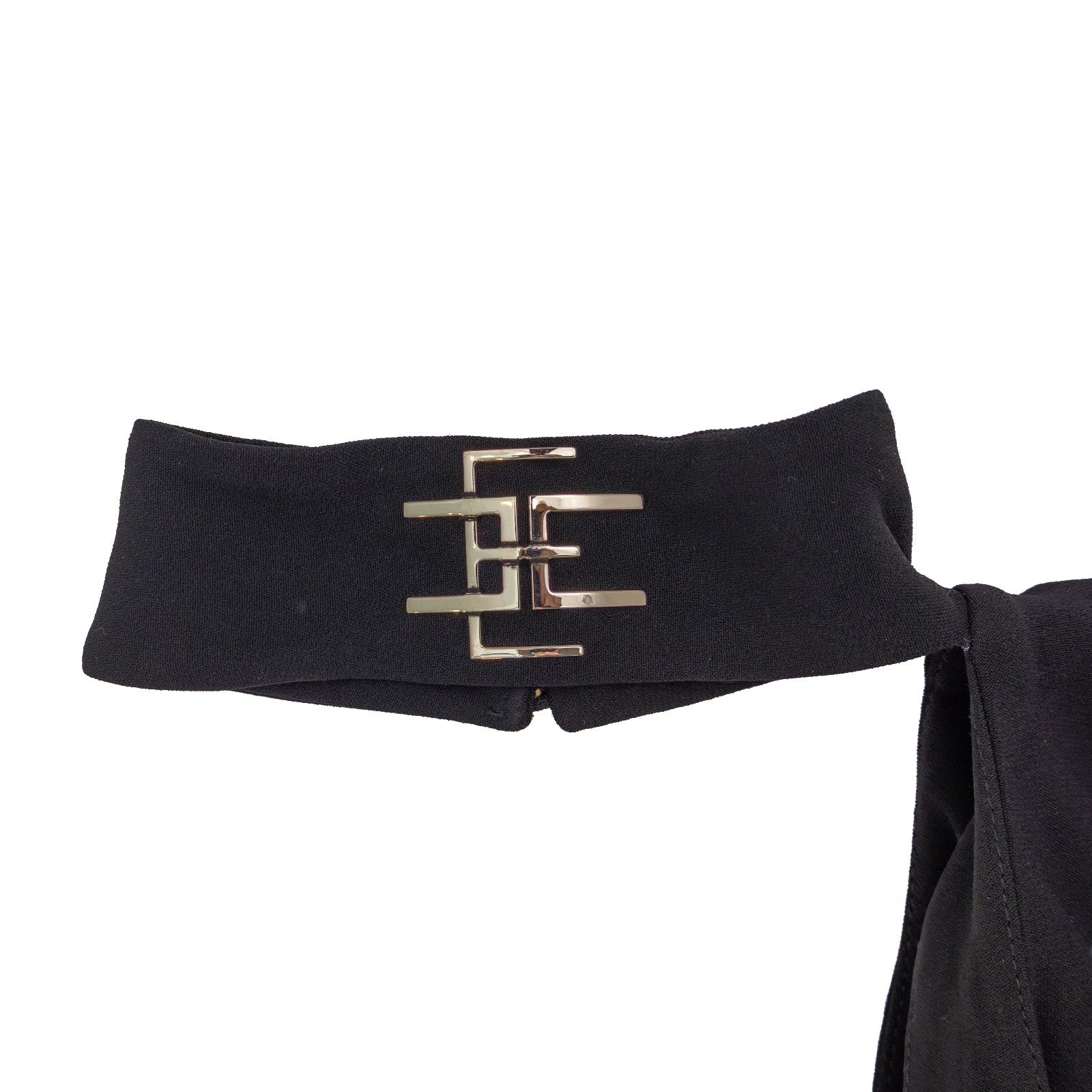 Elisabetta Franchi Black One-Shoulder Asymmetrical Midi Dress – IT 40 / US 4