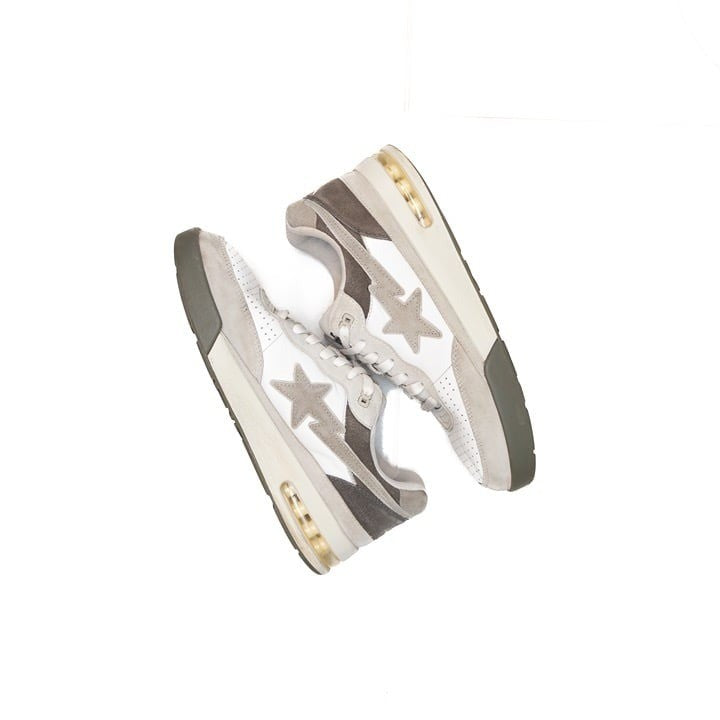 BAPE STA Low Top Sneakers White/Grey Suede Leather – Men's US 9