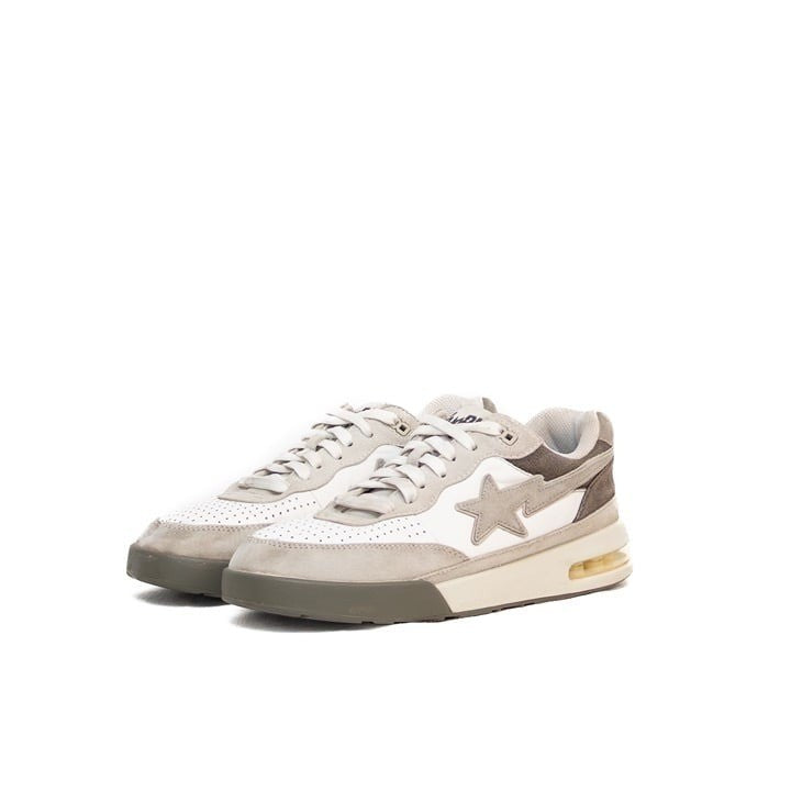 BAPE STA Low Top Sneakers White/Grey Suede Leather – Men's US 9