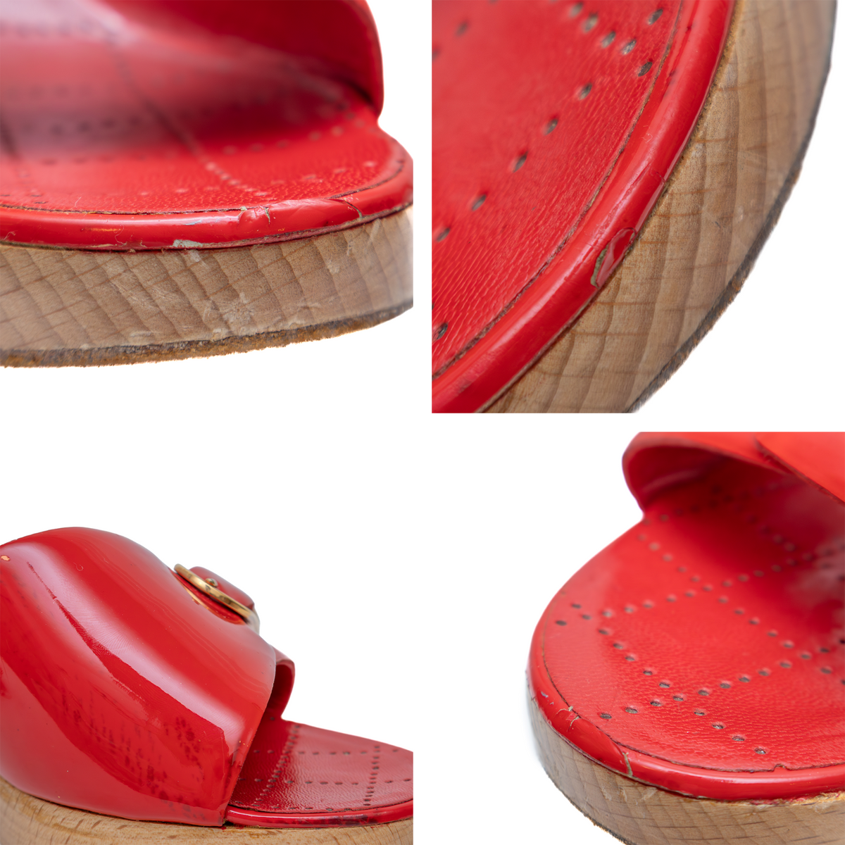 Chanel Vintage Red Patent Leather Heeled Mules – Size 37 (US 7 / UK 4.5)