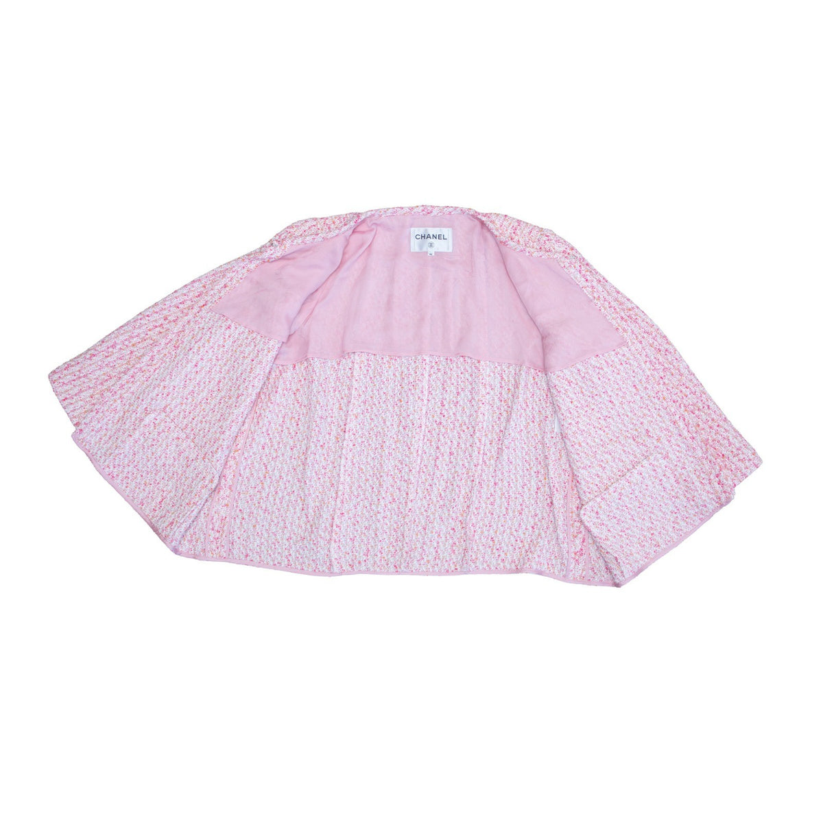 CHANEL SS16 Runway Pink Tweed Jacket & Skirt Suit Set FR 46 US 14 Karl Lagerfeld