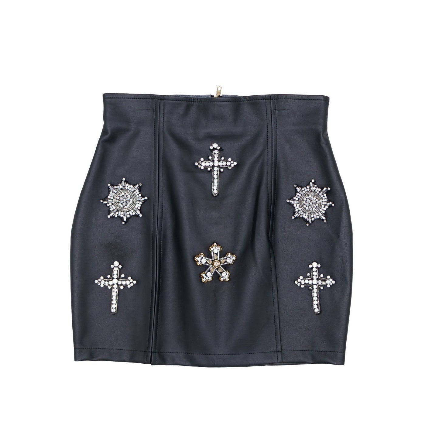 The Dolls House Embellished Faux Leather Mini Skirt – Size M