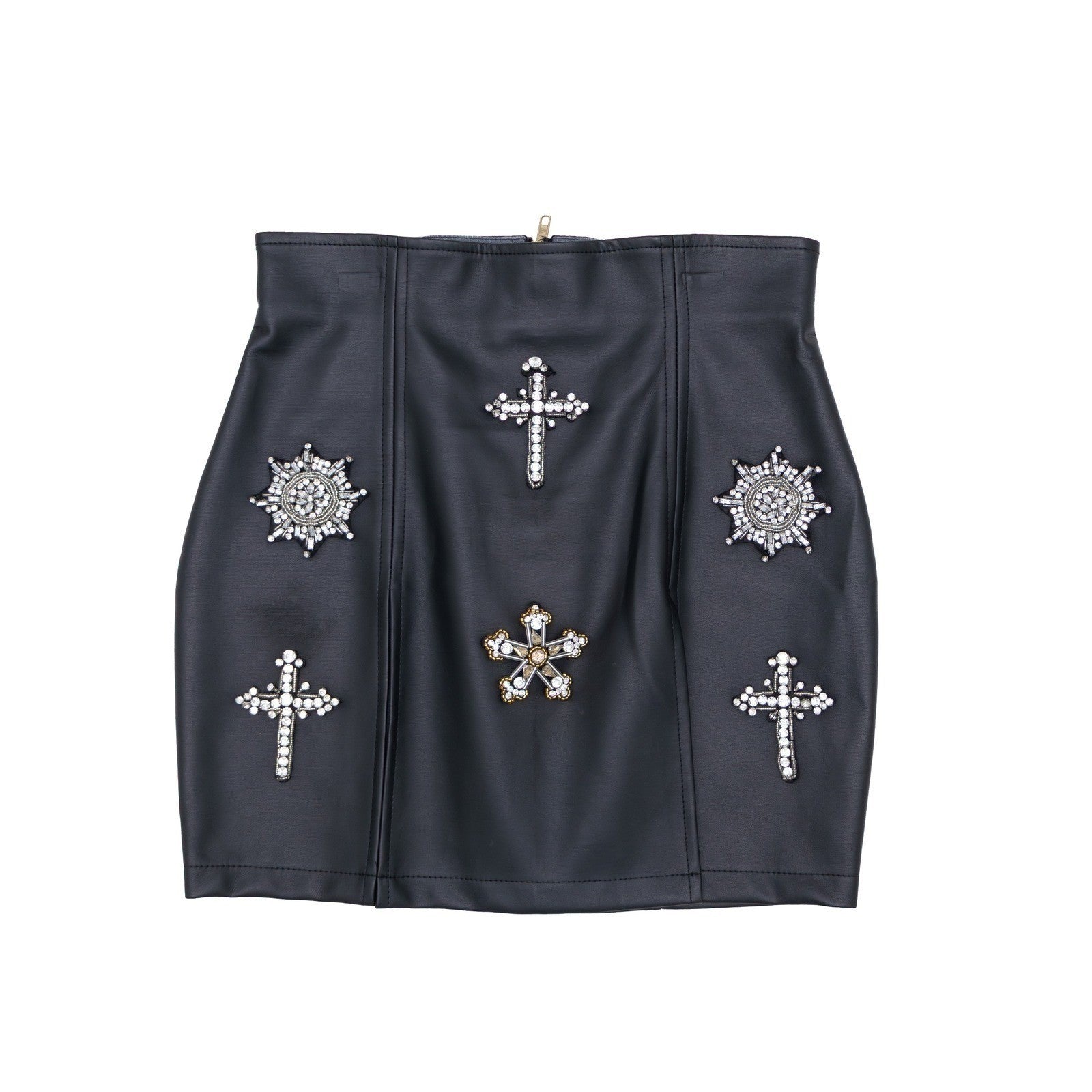 The Dolls House Embellished Faux Leather Mini Skirt – Size M