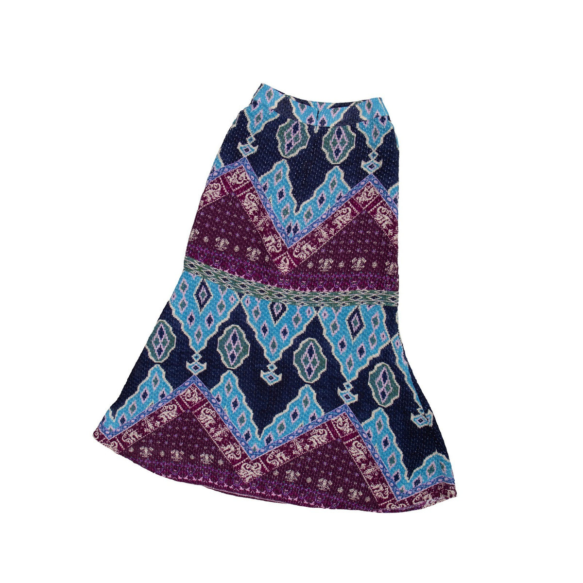ba&sh Marine Geometric Print Flared Midi Skirt Women's FR 34 US 2 XS Boho