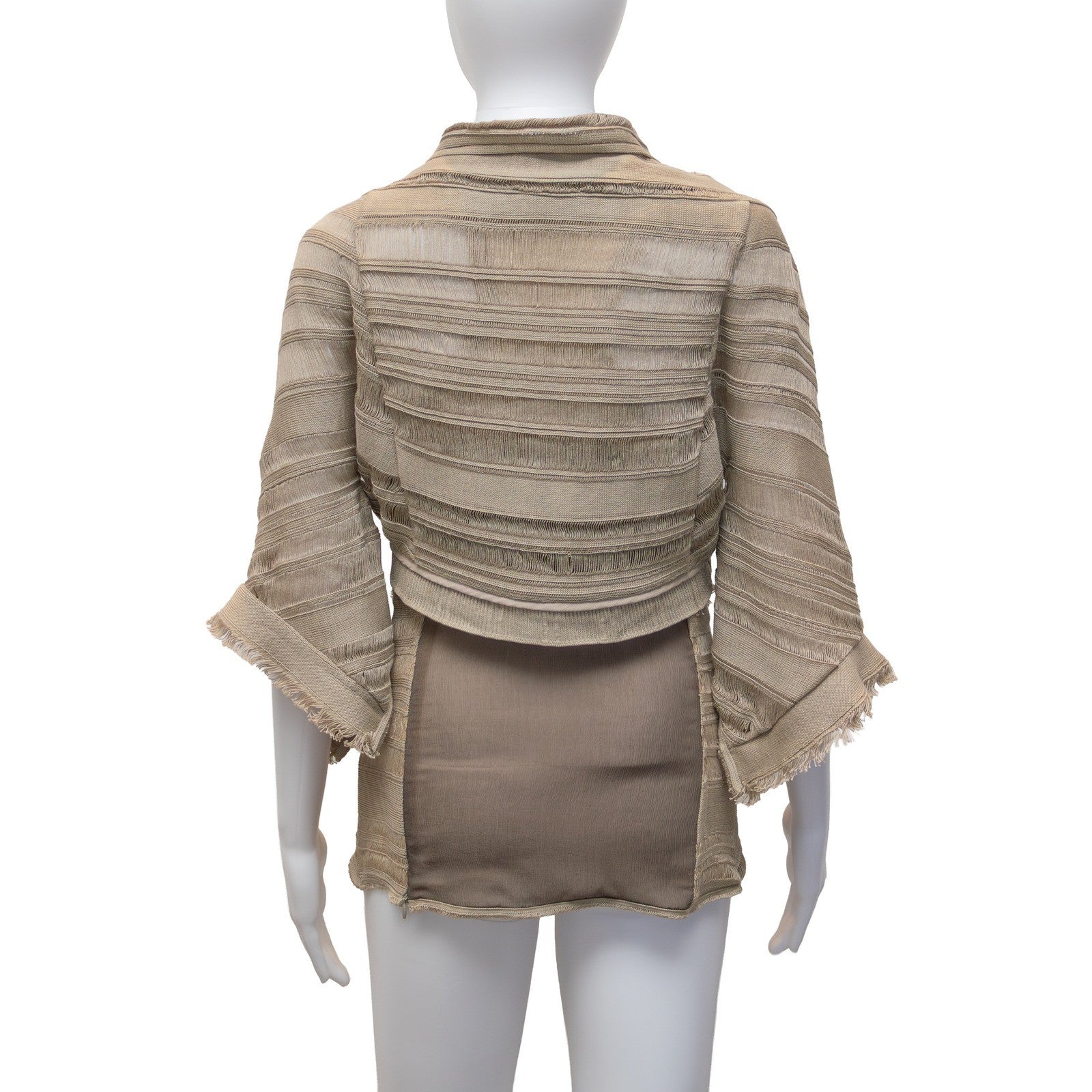 Mirco Giovannini Embellished Linen Tunic & Cropped Jacket Set - Size IT 44