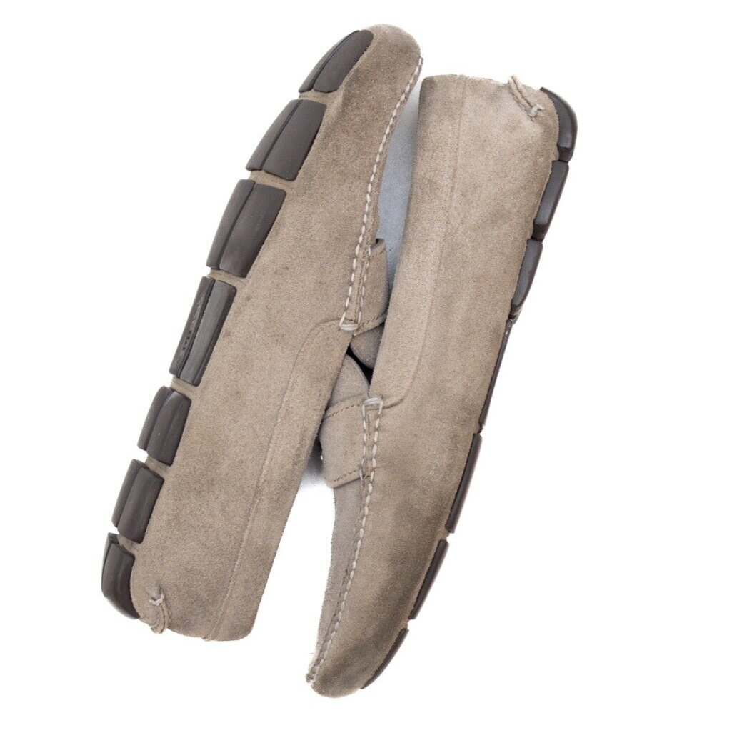 $950Prada Men’s Grey Suede Driving Loafers – Size US 9 / EU 42 / UK 8