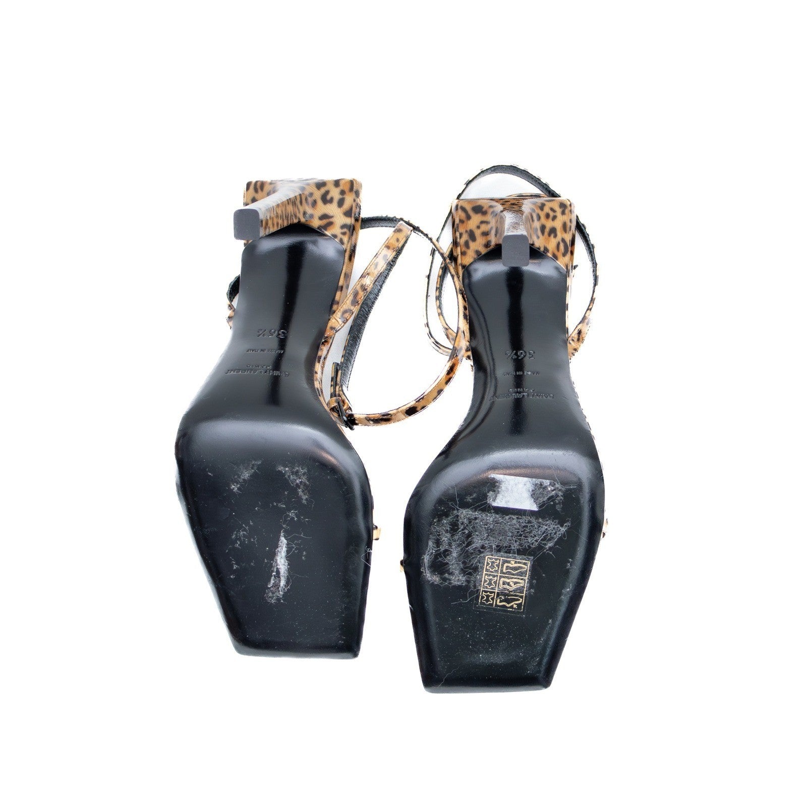 $1400 Saint Laurent Paris Leopard Strappy Sandals Heels EU 36.5/US 6.5